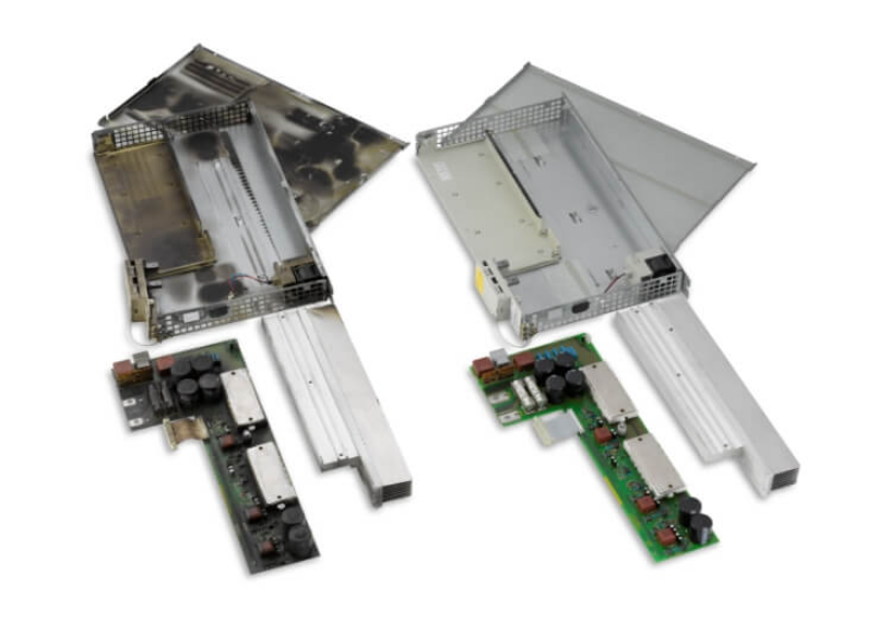 Siemens Simodrive 611 Modul vor und nach der Überholung