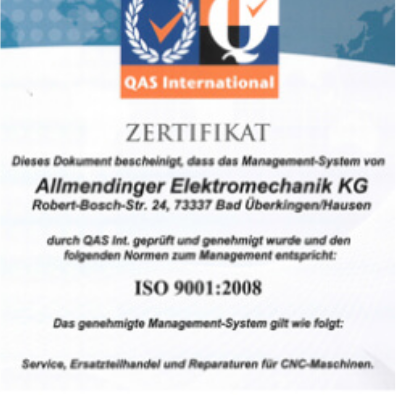 ISO 9001:2008 Quality Certificate
