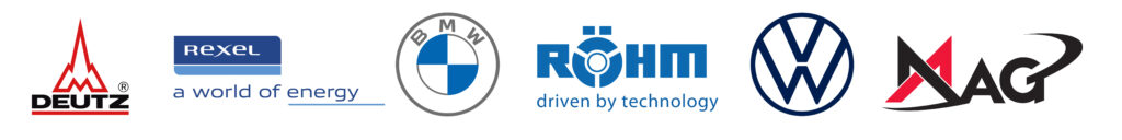 References of Allmendinger Elektrotechnik KG, Deutz AG, Rexel Germany GmbH & Co. KG, Röhm GmBH,